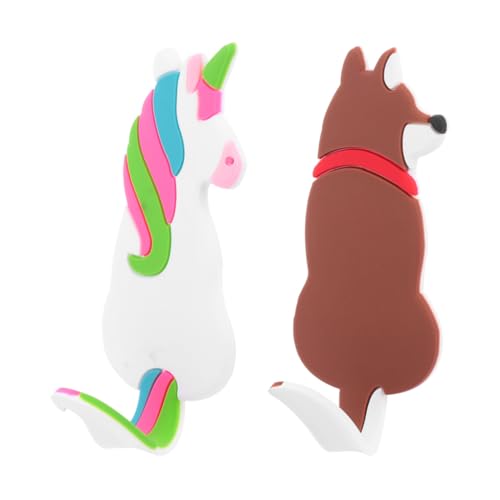 AUTSUPPL 2 Stück Cartoon Magnethaken Kühlschrankmagnet Haken Stark Praktisch für Küche und Metallflächen Niedliche Tierform Kühlschrank Aufhänger Ordnungssystem von AUTSUPPL