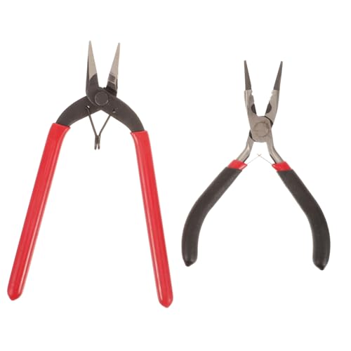 AUTSUPPL 2 Stück Multifunktionale Schmuckzange Spitze Rundzange aus Carbonstahl Präzise Schneide Komfortabler Griff für DIY Schmuckherstellung Drahtwickeln Langlebig und Kompakt von AUTSUPPL
