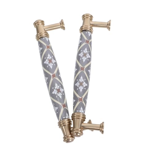 AUTSUPPL 2 Stück Neue Chinesische Keramik Türgriffe Lochabstand Vintage Möbelgriffe für Kleiderschrank Kommode Vielseitig Einsetzbar Einfach zu Montieren von AUTSUPPL