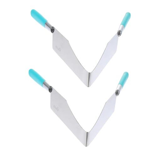 AUTSUPPL 2 Stück Teiliges Edelstahl Kuchenwerkzeug Langlebige Cake Cutter und Food Tong Praktisches Schneidwerkzeug für Buffets Catering und Restaurant Farblich Sortiert Zufällige Farbe von AUTSUPPL