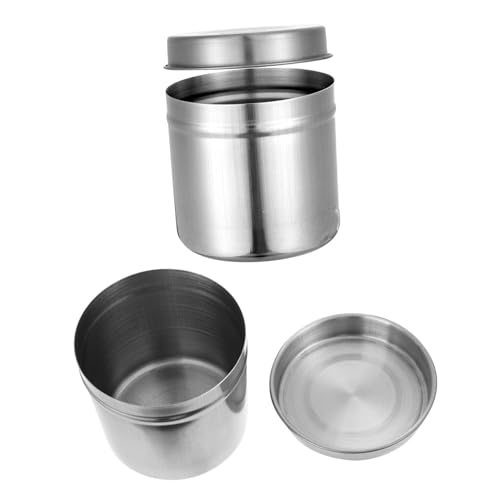 AUTSUPPL 2 Stück Teiliges Edelstahl Vorratsdosen mit Luftdichtem Deckel Multifunktionale Haushalts aufbewahrungsbehälter für Küche Restaurant Bar Langlebig Leicht zu Tragen Frischhaltend von AUTSUPPL