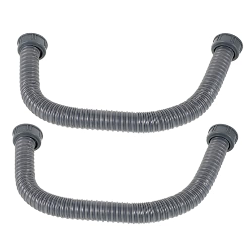 AUTSUPPL 2 Stück Teiliges Flexibles Waschbecken Abflussrohr aus Stabilem Langlebiger Verstellbarer Siphon mit Rückflussverhinderer für Küche und Bad Installieren und Dicht von AUTSUPPL