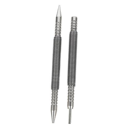 AUTSUPPL 2 Stück Teiliges Nagelwerkzeug Set Kohlenstoffstahl mit Federmechanismus Präziser Center Punch für Holz Metall und für Enge Räume und Präzise Markierungen von AUTSUPPL