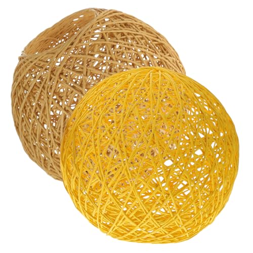 AUTSUPPL 2 Stück Teiliges Rattan Lampenschirm Rustikaler Handgewebter Lampenüberzug Øcm Natürlicher Farbverlauf Gelb Einfach zu Montierender Deckenlampenschirm für Wohnzimmer Restaurant AUTSUPPL 2 Stück Teiliges Rattan Lampenschirm Rustikaler Handgewebter Lampenüberzug Øcm Natürlicher Farbverlauf Gelb Einfach zu Montierender Deckenlampenschirm für Wohnzimmer Restaurant von AUTSUPPL