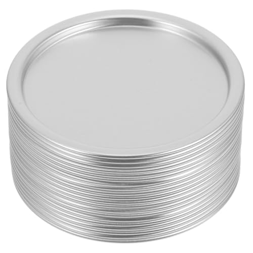 AUTSUPPL 20 Stück Teiliges Aluminium folien dosenverschlüsse Wiederverwendbare Luftdichte und Auslaufsichere Einmachdeckel für Gläser Hitzebeständig Platzsparend Einfache Anwendung zur von AUTSUPPL