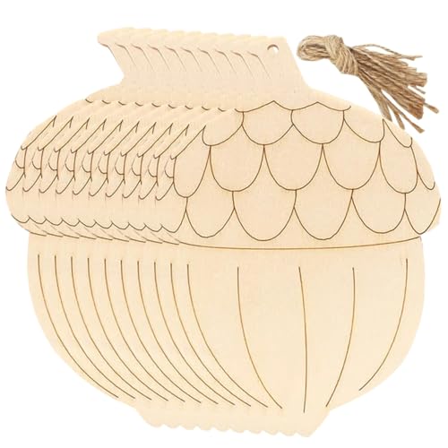 AUTSUPPL 20 Stück Teiliges Holzanhänger Zapfen Form Basteln Weihnachtsdeko DIY Bemalbar Leichtes Holzscheiben für Weihnachtsbaum Fenster Wand Dekoration Geschenk von AUTSUPPL