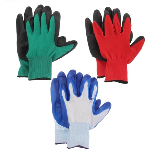 AUTSUPPL 3 Paare Arbeitshandschuhe Beschichtet Unisex Rutschfest Langlebig Atmungsaktiv Vielseitig für Gartenarbeit Bau Handwerk in Rot Blau Grün AUTSUPPL 3 Paare Arbeitshandschuhe Beschichtet Unisex Rutschfest Langlebig Atmungsaktiv Vielseitig für Gartenarbeit Bau Handwerk in Rot Blau Grün von AUTSUPPL