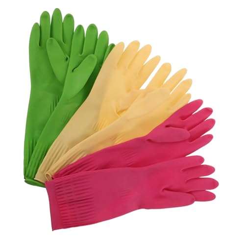 AUTSUPPL 3 Paare Lange Dicke Latex Spülhandschuhe Rutschfest mit Vollem Armschutz Wiederverwendbare Arbeitshandschuhe für Haushalt und Küchenreinigung AUTSUPPL 3 Paare Lange Dicke Latex Spülhandschuhe Rutschfest mit Vollem Armschutz Wiederverwendbare Arbeitshandschuhe für Haushalt und Küchenreinigung von AUTSUPPL