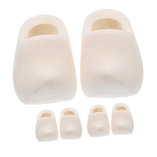 AUTSUPPL 3 Paare Mini Holzschuhe Puppenhaus Zubehör Klompen Modell zum Bemalen DIY Dekoration für Puppenhaus Miniatur Holzschuhe Holzschuh Modelle von AUTSUPPL