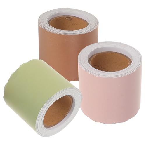 AUTSUPPL 3 Rollen Buntes Bulletin Board Border Papier Gewellter Abschluss Lang Vielseitige Tafel Pinnwanddekoration für Klassenzimmer Einfach Zuschneidbar Cartoon-design für Schul von AUTSUPPL