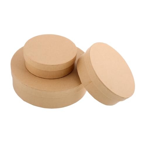 AUTSUPPL 3pcs Runde Papierboxen Für DIY -handwerkszeiten Packkästen Hochzeit Favorppapier Süßigkeiten Box DIY -malerei Gegenwart Container von AUTSUPPL