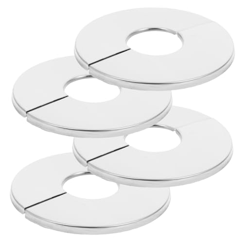 AUTSUPPL 4 Stück Edelstahl Rohrabdeckplatte Geteilte Runde Wandflansch Rosetten Dekorative Rohrabdeckung für Badezimmer und Küche Polierte Oberfläche Vielseitig für Wasserhähne von AUTSUPPL