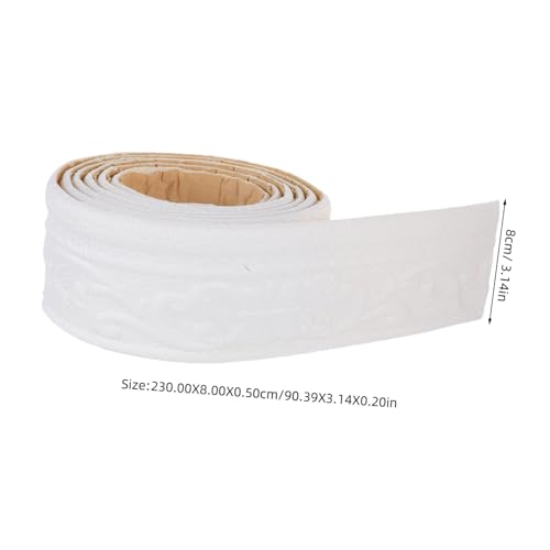 AUTSUPPL 4 Stück Selbstklebende Wasserdichte Sockelleiste Wandbordüre Wandaufkleber für Wohnzimmer Flur Schutz und Dekoration in Weiß von AUTSUPPL
