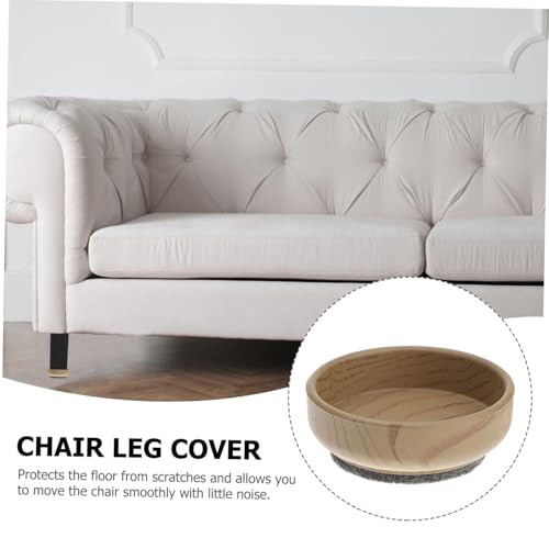 AUTSUPPL 4 Stück Teiliges Möbel Fußschutz aus Holzoptik mit Filzpolster Geräuscharm Kratzfest Rutschfest Geeignet für Stuhlbeine Bodenschoner für Parkett und Laminat von AUTSUPPL