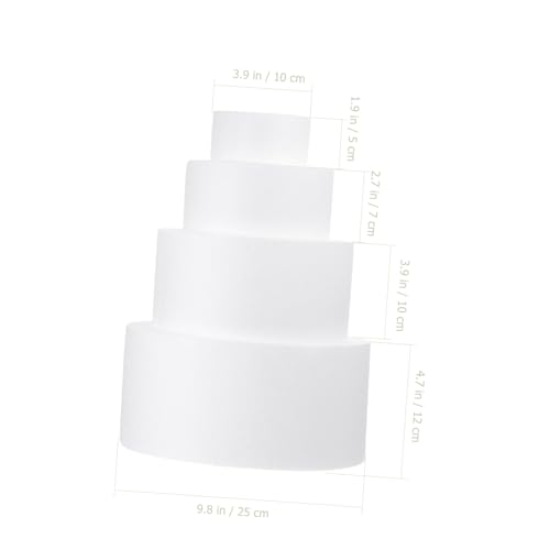 AUTSUPPL 4 Stück Teiliges Schaumstoff Kuchen Dummy Runde Tortenmodelle in Ø Stabile Flexible Übungskuchen für Tortendekoration Hochzeitstorten attrappe Leicht und Sicher AUTSUPPL 4 Stück Teiliges Schaumstoff Kuchen Dummy Runde Tortenmodelle in Ø Stabile Flexible Übungskuchen für Tortendekoration Hochzeitstorten attrappe Leicht und Sicher von AUTSUPPL