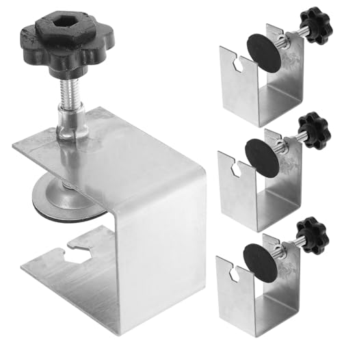 AUTSUPPL 4 Stück Teiliges Schrankklemmen aus Edelstahl mit Rutsch Schutz Stabile Holzplattenklemme für Präzise Frontmontage von Verformungsfest und Schonend für Holzoberflächen von AUTSUPPL