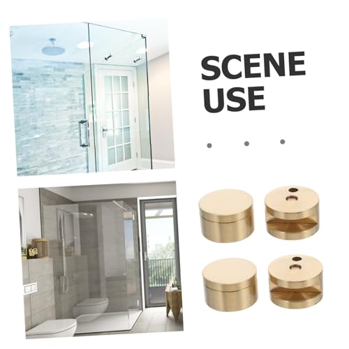 AUTSUPPL 4 Stücke Teiliges Messing Glas Clips Wandhalterung Spiegelhalter für Badezimmerspiegel Befestigung Langlebig Korrosionsbeständig Sicher für Rahmenlose Spiegel von AUTSUPPL