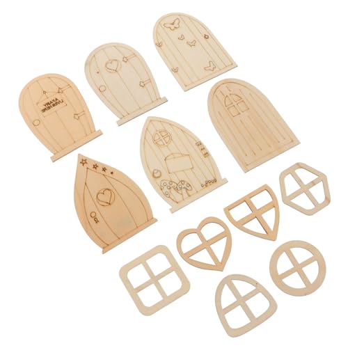 AUTSUPPL 48 Stück Teiliges DIY Holz Zaubertür Naturbelassene Holzscheiben für Kreative Gartenhaus Dekoration Leichtes Material Langlebig zum Bemalen und Basteln Vielseitig für Feengarten von AUTSUPPL