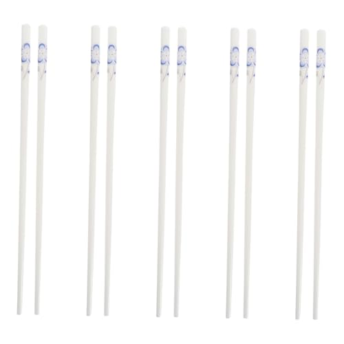 AUTSUPPL 5 Paare Keramik Essstäbchen Wiederverwendbar Hitzebeständig Rutschfest Chinesischer Stil Blaues Pfauenmuster Für Zuhause Und Unterwegs AUTSUPPL 5 Paare Keramik Essstäbchen Wiederverwendbar Hitzebeständig Rutschfest Chinesischer Stil Blaues Pfauenmuster Für Zuhause Und Unterwegs von AUTSUPPL