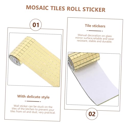 AUTSUPPL 5 Stück Selbstklebende Mosaik Spiegelfliesen aus Glasfiberglas Reflektierend für Wohnzimmer Schlafzimmer Wanddekoration DIY Wohnaccessoires von AUTSUPPL