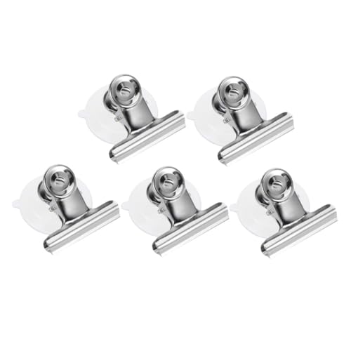 AUTSUPPL 5 Stück Teiliges Edelstahl Saugnapf Clips Praktische Saugnapf-klemmen für Küche Bad Haushalt Vielseitig Einsetzbar Platzsparend für Glatte Oberflächen Wie Glas Fliesen Fenster von AUTSUPPL