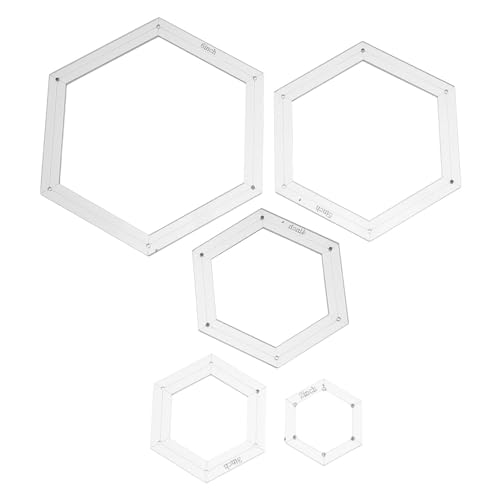 AUTSUPPL 5 Stück Teiliges Hexagon Quilting Lineal mit Präzise Patchwork Schablonen Leichtes DIY Nähen Werkzeug für Exakte Schnittmuster und Kreative Quilt-designs von AUTSUPPL