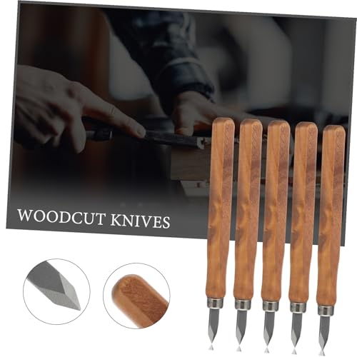 AUTSUPPL 5 Stück Teiliges Holzschnitzmesser mit Spitzen Klingen und Holzgriff Doppelseitige Schneide für Präzises Markieren Komfortabler Griff für Bessere Kontrolle zum Holzgravieren und AUTSUPPL 5 Stück Teiliges Holzschnitzmesser mit Spitzen Klingen und Holzgriff Doppelseitige Schneide für Präzises Markieren Komfortabler Griff für Bessere Kontrolle zum Holzgravieren und von AUTSUPPL