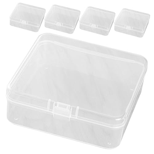 AUTSUPPL 5er-Pack Aufbewahrungsboxen Aus Kunststoff Mit Klappdeckel Behälter Für Schmuck Perlen Elektronik Organisationswerkzeuge Wiederverwendbar von AUTSUPPL