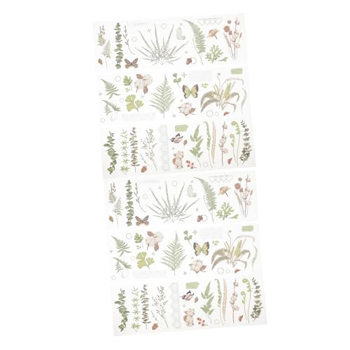 AUTSUPPL 6 Blätter Teiliges Pet Pflanzen Aufkleber Transparente Dekorative Sticker für Scrapbooking DIY Bastelprojekte Fotoalben Tagebücher Vielseitig Einsetzbar Kreative Blumenmotive AUTSUPPL 6 Blätter Teiliges Pet Pflanzen Aufkleber Transparente Dekorative Sticker für Scrapbooking DIY Bastelprojekte Fotoalben Tagebücher Vielseitig Einsetzbar Kreative Blumenmotive von AUTSUPPL