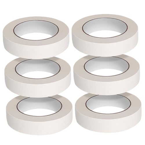 AUTSUPPL 6 Rollen Weißes Maler-kreppband Mittelstark Klebend Flüssigkeitsmaskierband Für Präzises Abkleben Basteln Und Dekorieren Für Maler Und DIY Projekte von AUTSUPPL