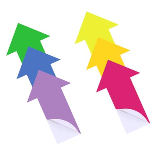 AUTSUPPL 6 Stück Teiliges Farbige Pfeilaufkleber Wand Bodensticker Langlebige Selbstklebende Richtungspfeile für Treppen Büros Schulen und Öffentliche Bereiche von AUTSUPPL