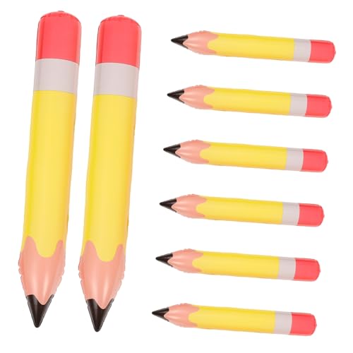 AUTSUPPL 8 Stück Teiliges PVC Aufblasbare Riesen-bleistifte Realistische Schulanfang Dekoration Langlebig und Sicher für Geburtstagspartys und Klassenzimmergestaltung von AUTSUPPL