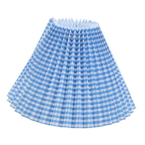 AUTSUPPL Blauer Karierter Lampenschirm Faltbarer Stoff Lampenabdeckung Wand Deckenleuchte Schlafzimmer Dekoration Einfach Montierbar von AUTSUPPL