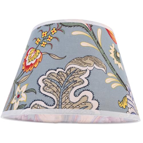 AUTSUPPL Blumenmuster Lampenschirm aus Stoff Wärmeresistent Ersatzschirm für Pendelleuchte und Tischlampe Wohnzimmer Schlafzimmer Party Dekoration von AUTSUPPL