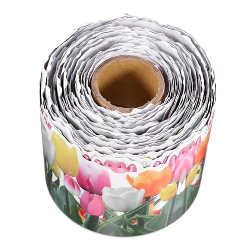 AUTSUPPL Dekorativer Tulpen-bordürenaufkleber Selbstklebend Austauschbare Border Trim für Klassenraum Party Ankündigungen Vielseitiger Randsticker für Glatte Oberflächen von AUTSUPPL