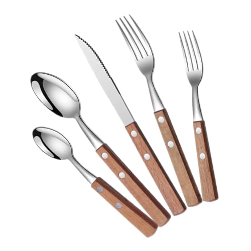 AUTSUPPL Edelstahl Besteck Set mit Massivholzgriff Buffet Servierbesteck Set Inkl Messer Gabel Löffel Teelöffel für Partys Outdoor Gewerbe Ergonomisch Leicht Tragbar AUTSUPPL Edelstahl Besteck Set mit Massivholzgriff Buffet Servierbesteck Set Inkl Messer Gabel Löffel Teelöffel für Partys Outdoor Gewerbe Ergonomisch Leicht Tragbar von AUTSUPPL