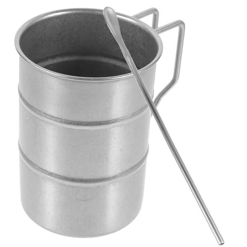 AUTSUPPL Edelstahl Campingbecher mit Rührlöffel Robuster Metallbecher mit Glatten Kanten Leichter Trinkbecher für Outdoor und Alltag Sicherer Griff für Erwachsene AUTSUPPL Edelstahl Campingbecher mit Rührlöffel Robuster Metallbecher mit Glatten Kanten Leichter Trinkbecher für Outdoor und Alltag Sicherer Griff für Erwachsene von AUTSUPPL