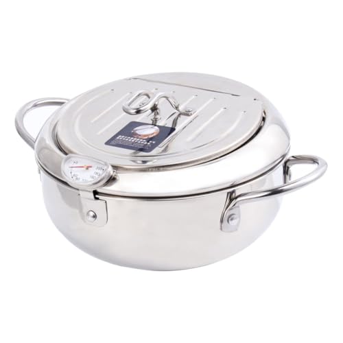 AUTSUPPL Edelstahl Frittiertopf mit Ölfilter und Thermometer Mini Bratpfanne für Induktionsherd und Gasherd Gleichmäßige Wärmeleitung Langlebig Einsetzbar AUTSUPPL Edelstahl Frittiertopf mit Ölfilter und Thermometer Mini Bratpfanne für Induktionsherd und Gasherd Gleichmäßige Wärmeleitung Langlebig Einsetzbar von AUTSUPPL