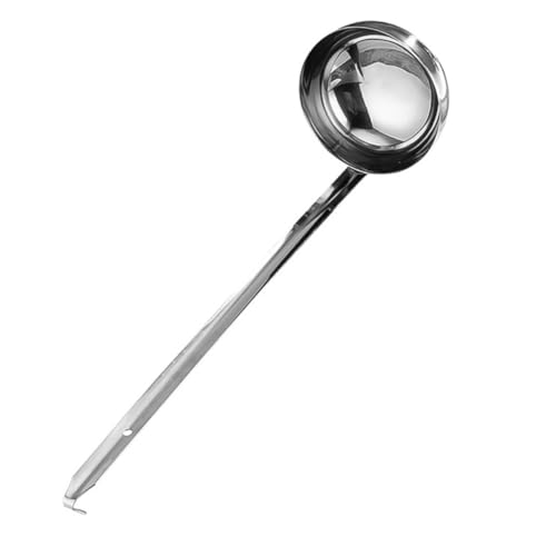 AUTSUPPL Edelstahl Löffel mit Langem Griff Robuste Schöpfkelle für Küche Langlebiger Küchenlöffel zum Kochen und Servieren mit Praktischem Aufhängehaken von AUTSUPPL