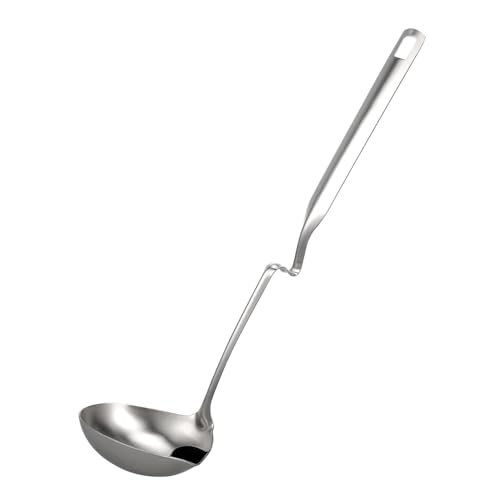 AUTSUPPL Edelstahl Ölfilter Kelle 304er Schöpfkelle Mit Ausgießer Für Heiße Suppen Und Saucen Küchenkelle Mit Aufhängeloch Ideal Für Hot Pot Und Fettfreies Servieren von AUTSUPPL