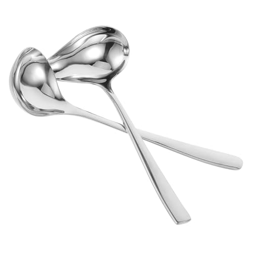 AUTSUPPL Edelstahl Saucenlöffel mit Ausgießer Inklusive Langem Griff Poliert Spülmaschinengeeignet Vielseitiger Küchenhelfer für Soßen Dressings und Suppen Präzises Ausgießen ohne von AUTSUPPL