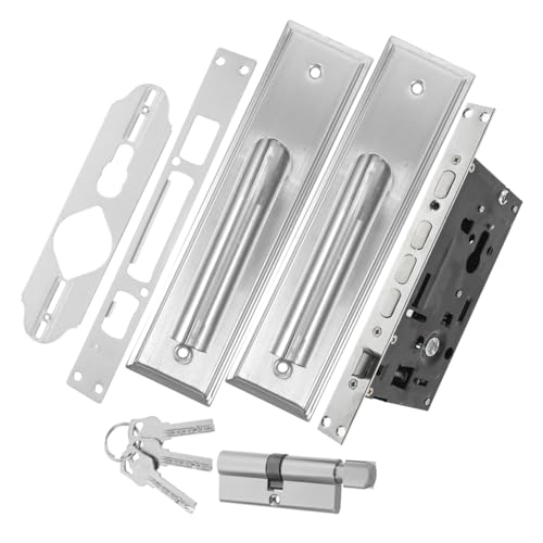 AUTSUPPL Edelstahl Türgriff mit Schloss Set Polierte Oberfläche Geräuscharm Modernes Design Innen Türgriff mit Schlüssel Leiser Türmechanismus Ersatz für Innen und Eingangstüren von AUTSUPPL