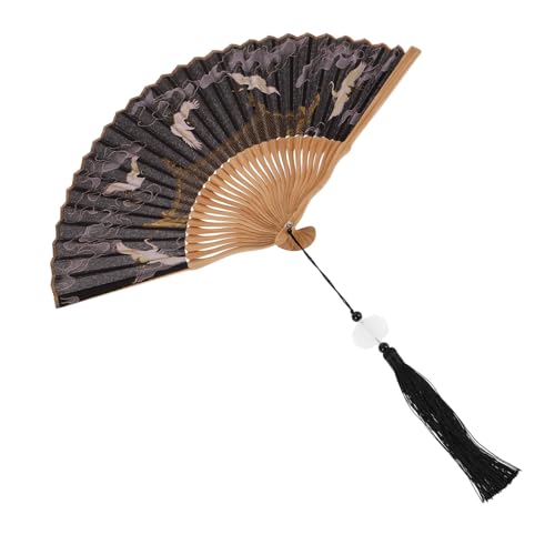 AUTSUPPL Faltfächer aus Seide Faltbarer Lüfter Handventilator Hochzeit Falten Wand UV Vintage-Fan-Dekor Handfächer aus Stoff Handfächer für Damen faltbar Dekoration Farbfächer Grün von AUTSUPPL