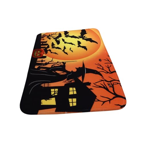 AUTSUPPL Halloween Türvorleger Rutschfester Teppich mit Saugfähigem Kissen Dekorativer Kürbis Fledermausdruck Weicher Bodenmatte für Schlafzimmer und Eingangsbereich Komfortabel und AUTSUPPL Halloween Türvorleger Rutschfester Teppich mit Saugfähigem Kissen Dekorativer Kürbis Fledermausdruck Weicher Bodenmatte für Schlafzimmer und Eingangsbereich Komfortabel und von AUTSUPPL