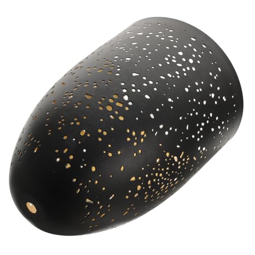 AUTSUPPL Hohlgearbeiteter Metall lampenschirm Pendelleuchte Eisen Schwarz gold Øxcm Moderner Dekorativer Lampenschirm für Wohnzimmer und Esszimmer Einfache Montage von AUTSUPPL