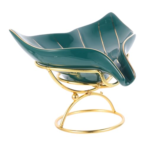 AUTSUPPL Keramik Seifenschale mit Abtropfgitter Langlebiges Gesundes Material Multifunktionaler Seifenhalter für Badezimmer und Küche Grüner Meerjungfrauenflossen Design Praktische Ablage von AUTSUPPL