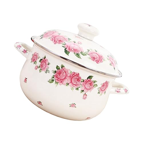 AUTSUPPL Küchengeschirr Topf Flachen Suppentopf Kochtopf Rose Suppe Topf Deckel von AUTSUPPL