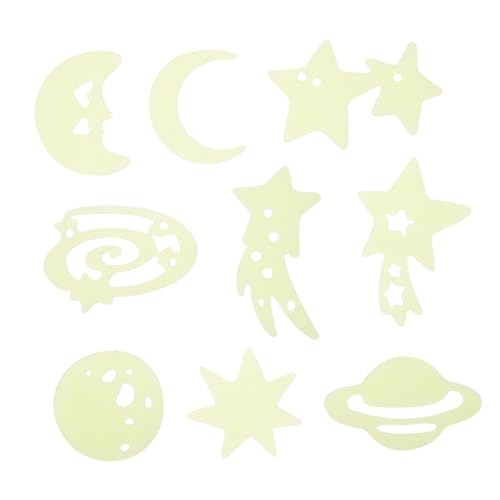 AUTSUPPL Leuchtende Sternaufkleber für Decke Kinderzimmer Selbstklebende Fluoreszierende Wandtattoos mit Mond und Raumschiff Langlebige Nachtlicht Wanddekoration für Schlafzimmer und von AUTSUPPL