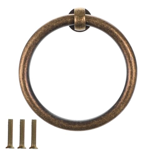 AUTSUPPL Messing Möbelgriff Ringgriff Vintage Schubladengriff für Kommoden Schränke Möbelgriffe aus Langlebigem Rostfreiem Messing für Wohn und Schlafzimmer von AUTSUPPL