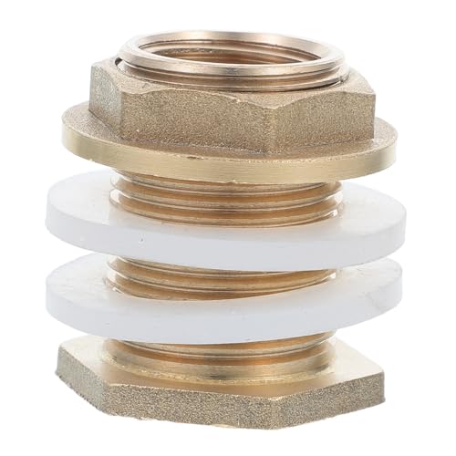 AUTSUPPL Messing Wasserhahn Adapter mit Dichtungen Wasserbehälter Anschlusskupplung für Regentonne Aquarium und Gartenschlauch Außengewinde Innengewinde Langlebige Tankdurchführung mit von AUTSUPPL